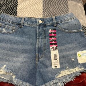 NOBO Light Blue Distressed Jean Shorts